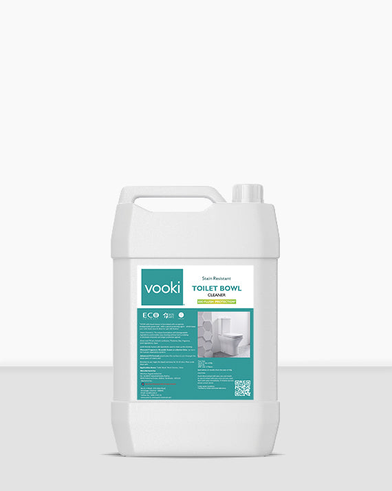 A gallon of bathroom cleaner, ideal for deep cleaning. Removes tough stains and leaves a fresh scent.