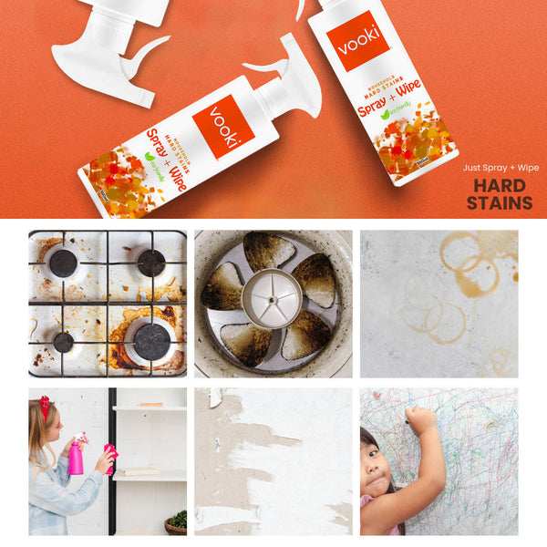A collage of images depicting various stages of cleaning, showcasing the process from start to finish.