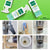 A collage showcasing various bathroom products, including toiletries and cleaning supplies.