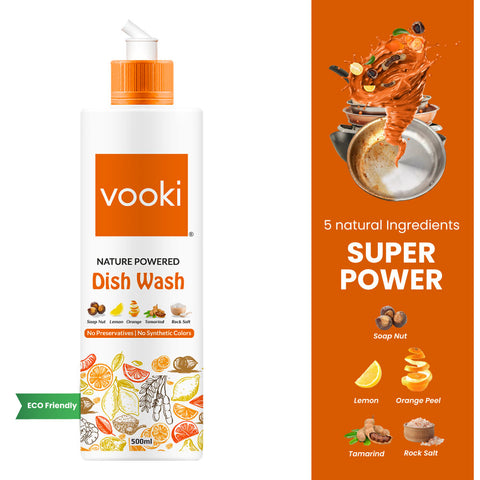vooki natural powder dish wash - eco-friendly cleaning solution for sparkling dishes.