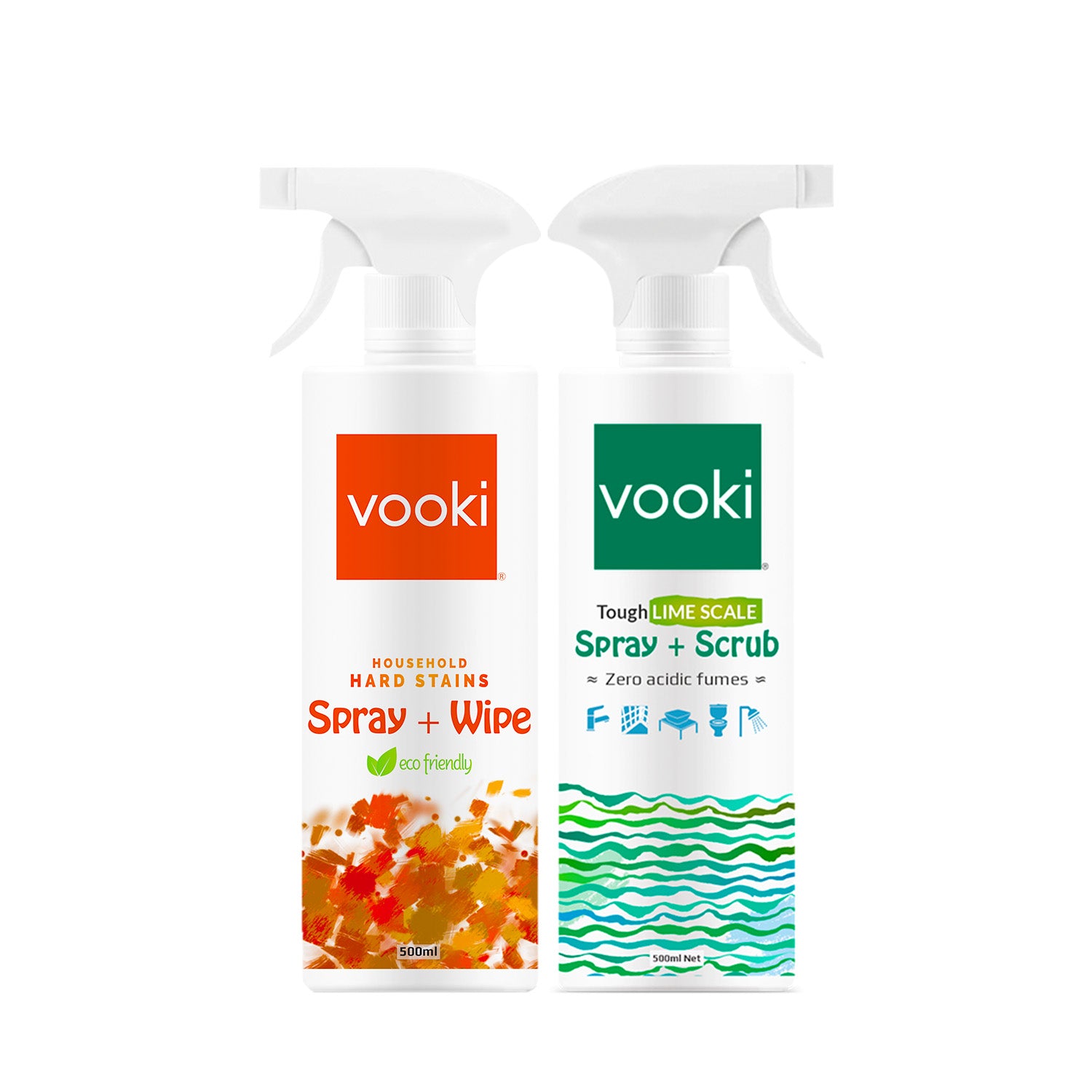 vooki spray and wipe cleaning products-the best cleaning solution and easy to use with a effective cleaning on a white background.