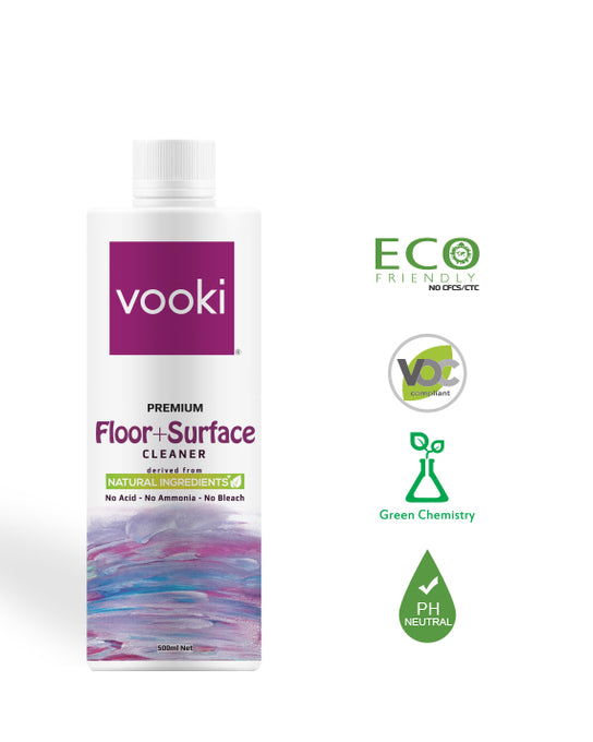 A floor surface cleaner made with eco-friendly ingredients, ensuring a clean and sustainable environment.