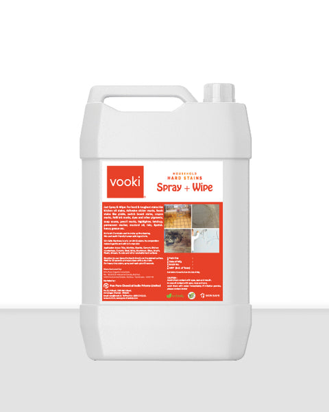 Image of vooki Spray & Wipe 5L gallon, a cleaning solution for various surfaces.