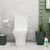 A bathroom with a toilet and plant. A clean and refreshing space with natural elements