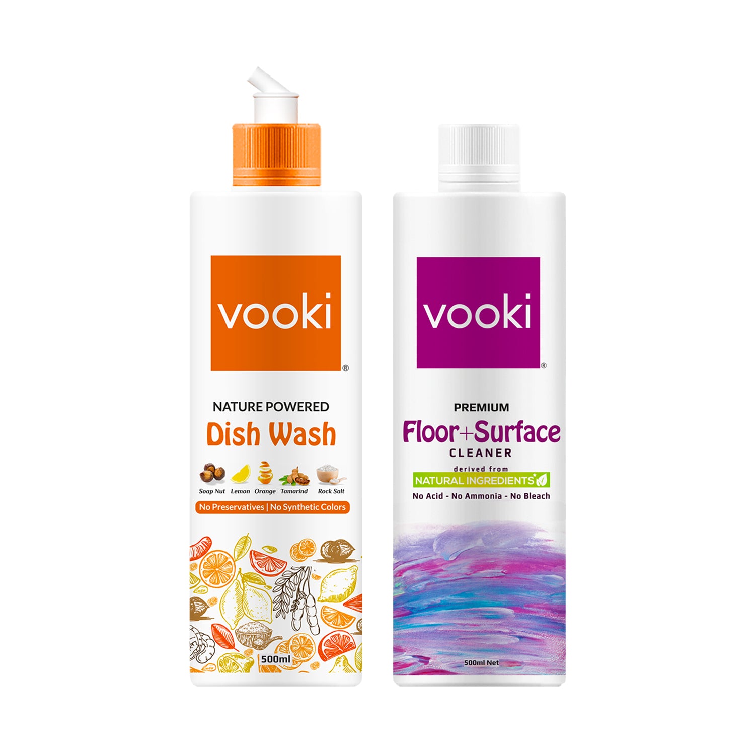 Combo| vooki Nature Powered Dish Wash  & Floor+Surface Cleaner - vooki.in