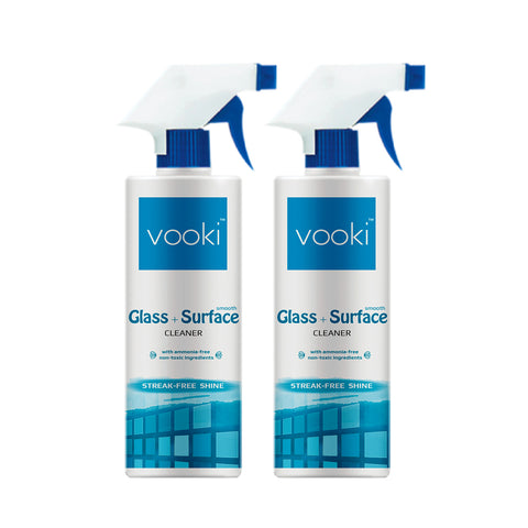 Keep your glass surfaces spotless with vooki glass surface cleaner, a trusted cleaning product.