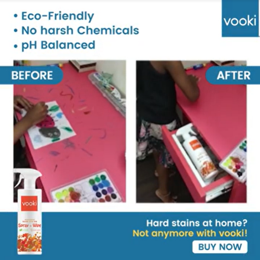 An image of vooki's eco-friendly paint stains cleaning solution